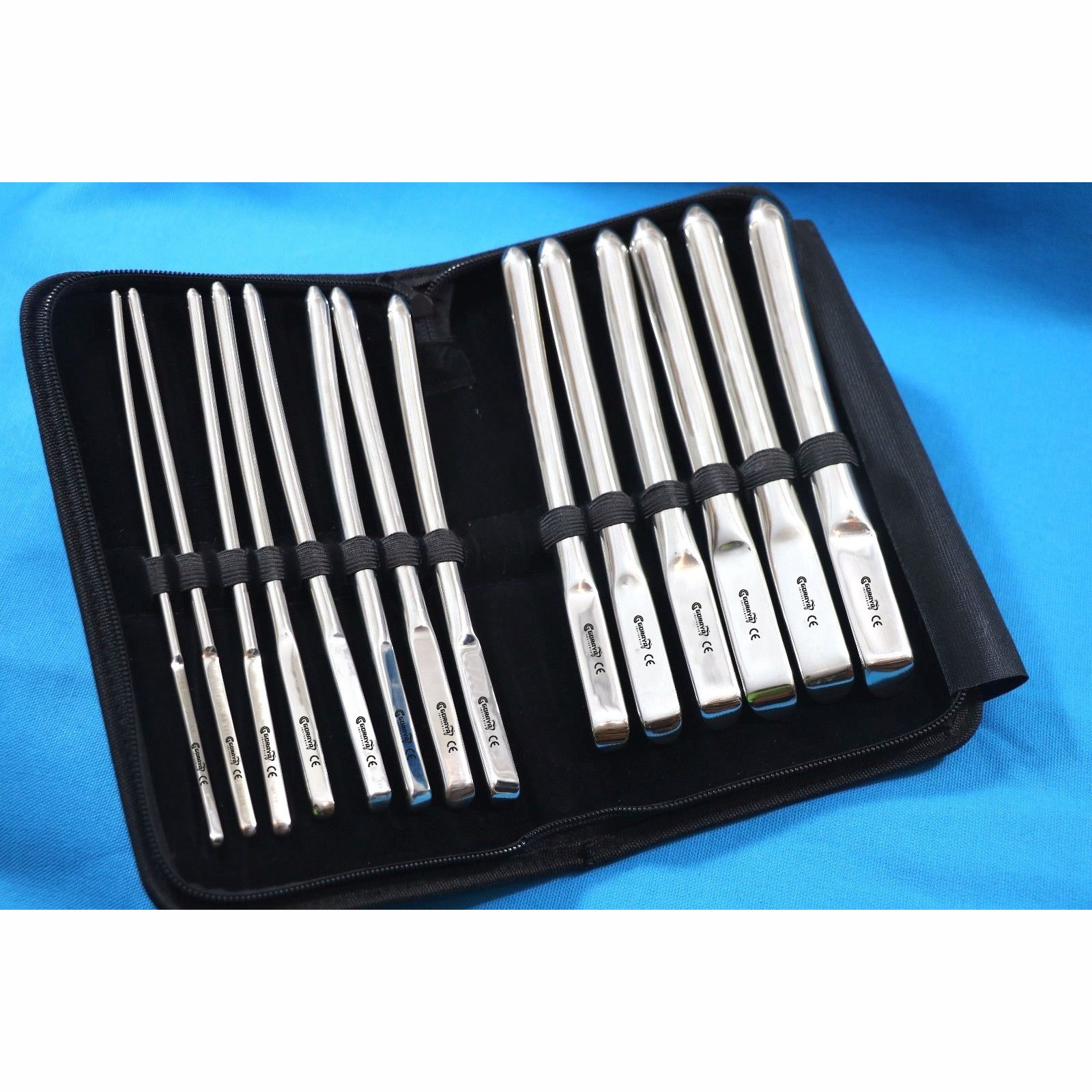 HOT SALE GORAYA GERMAN GERMAN 14 Pieces Set Of Hegar Uterine Dilator Sounds Single Ended Same as pic CE ISO APPROVED