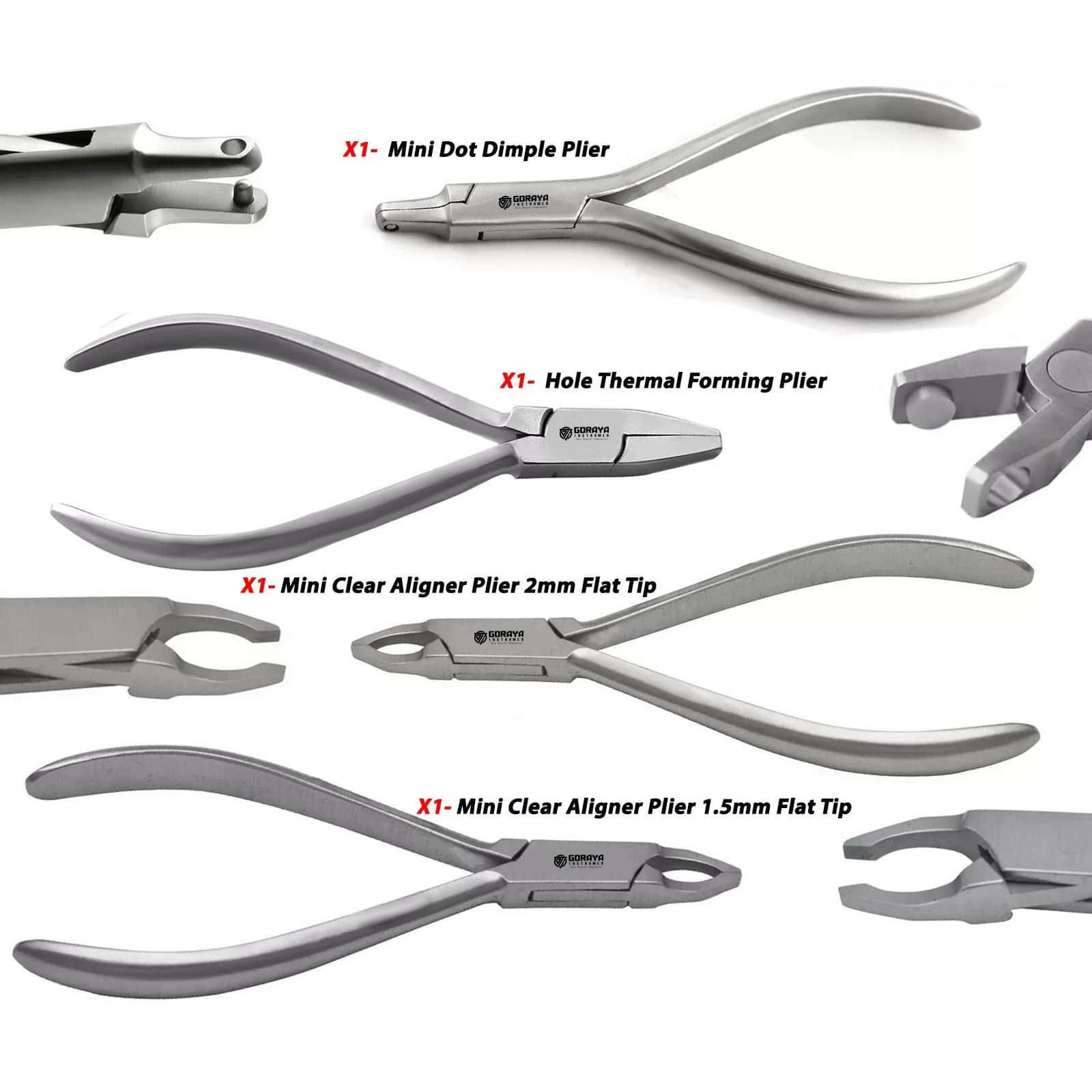 HOT SALE GORAYA GERMAN Dental Orthodontic Retainer Aligner Pliers Clear Braces Punch Thermal Forming ISO CE APPROVED