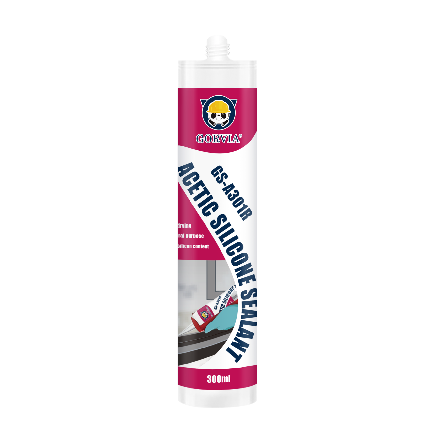 GORVIA Odorless Waterproof Acetic Silicone Sealant Caulk For Bathroom and Kitchen