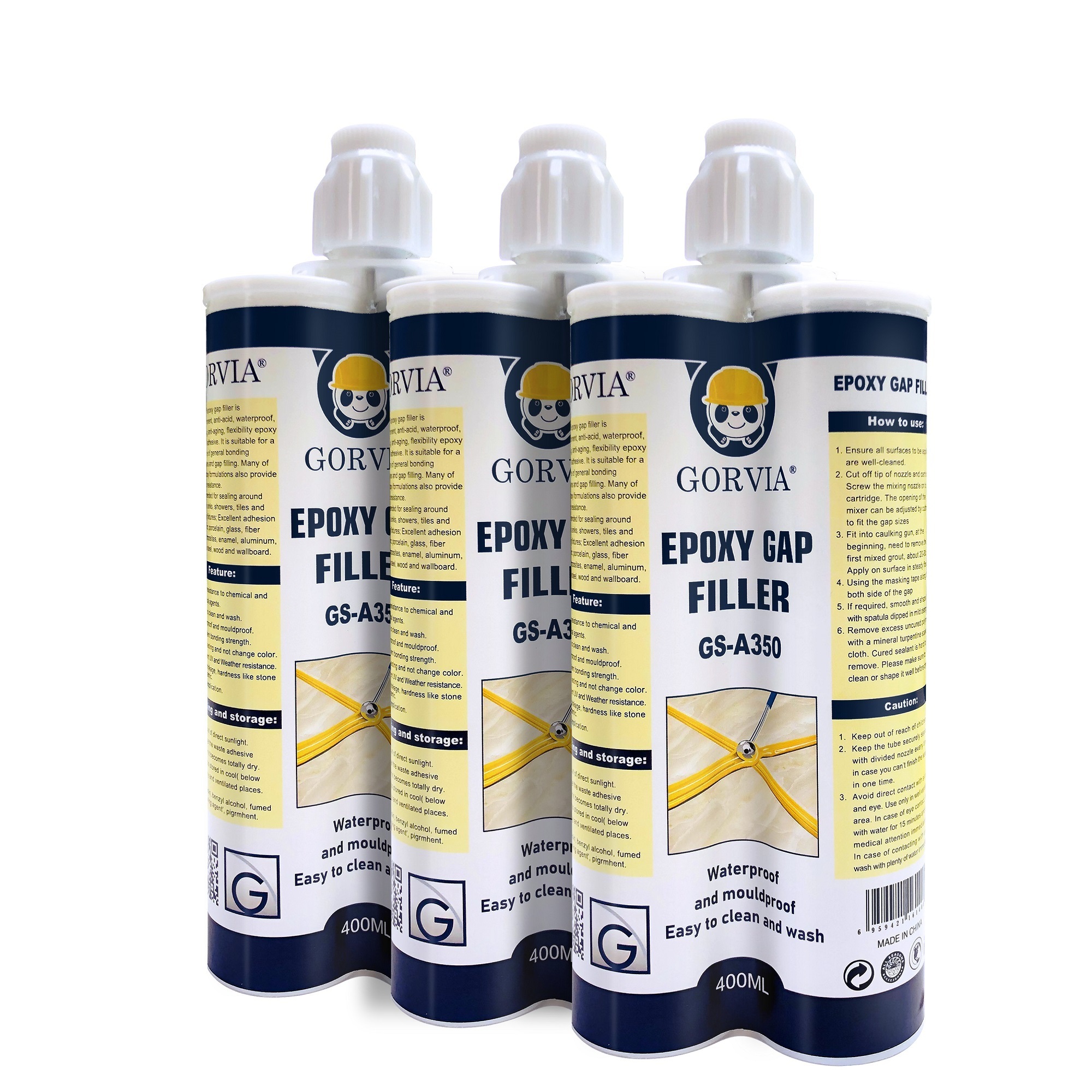 Gap filling Tile Epoxy Grout Bright Porcelain White Dual Tubes Waterproof Tile Grout sealant