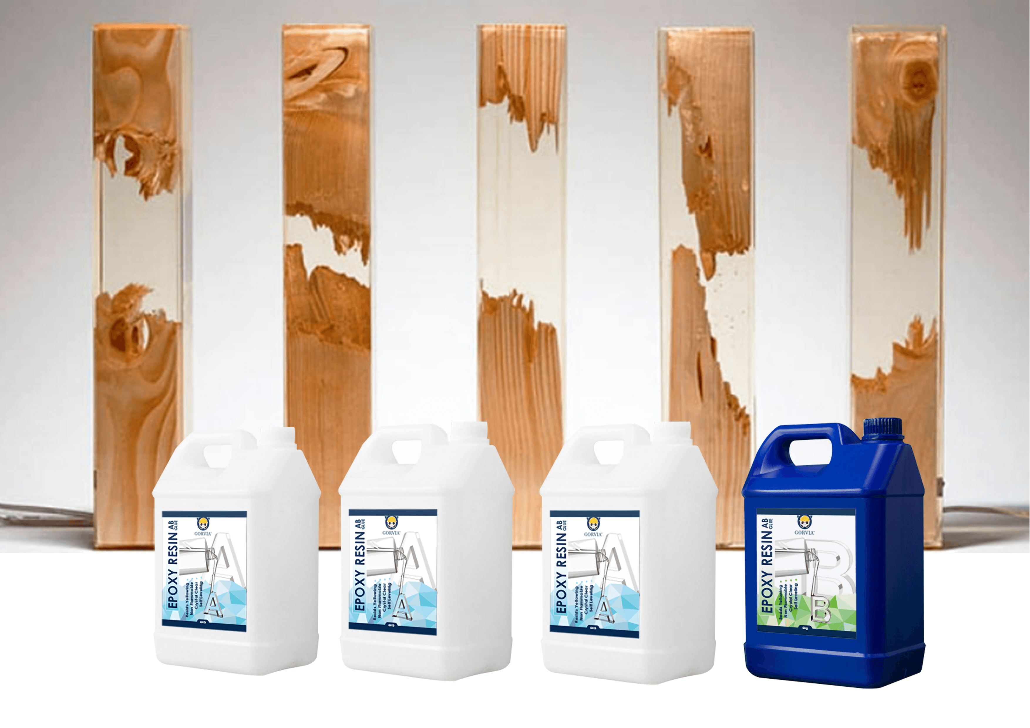 GORVIA 15L+5L Good flowing High Transparency DIY Epoxy Resin AB Glue