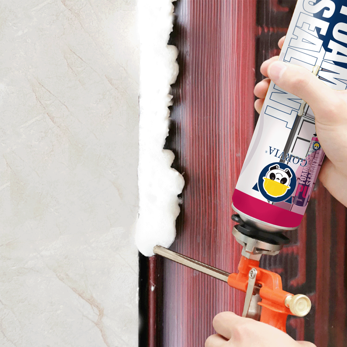 GORVIA 750ml B2 Construction Concrete Fireproof Polyurethane Foam PU Spray Foam for Doors and Windows Frame