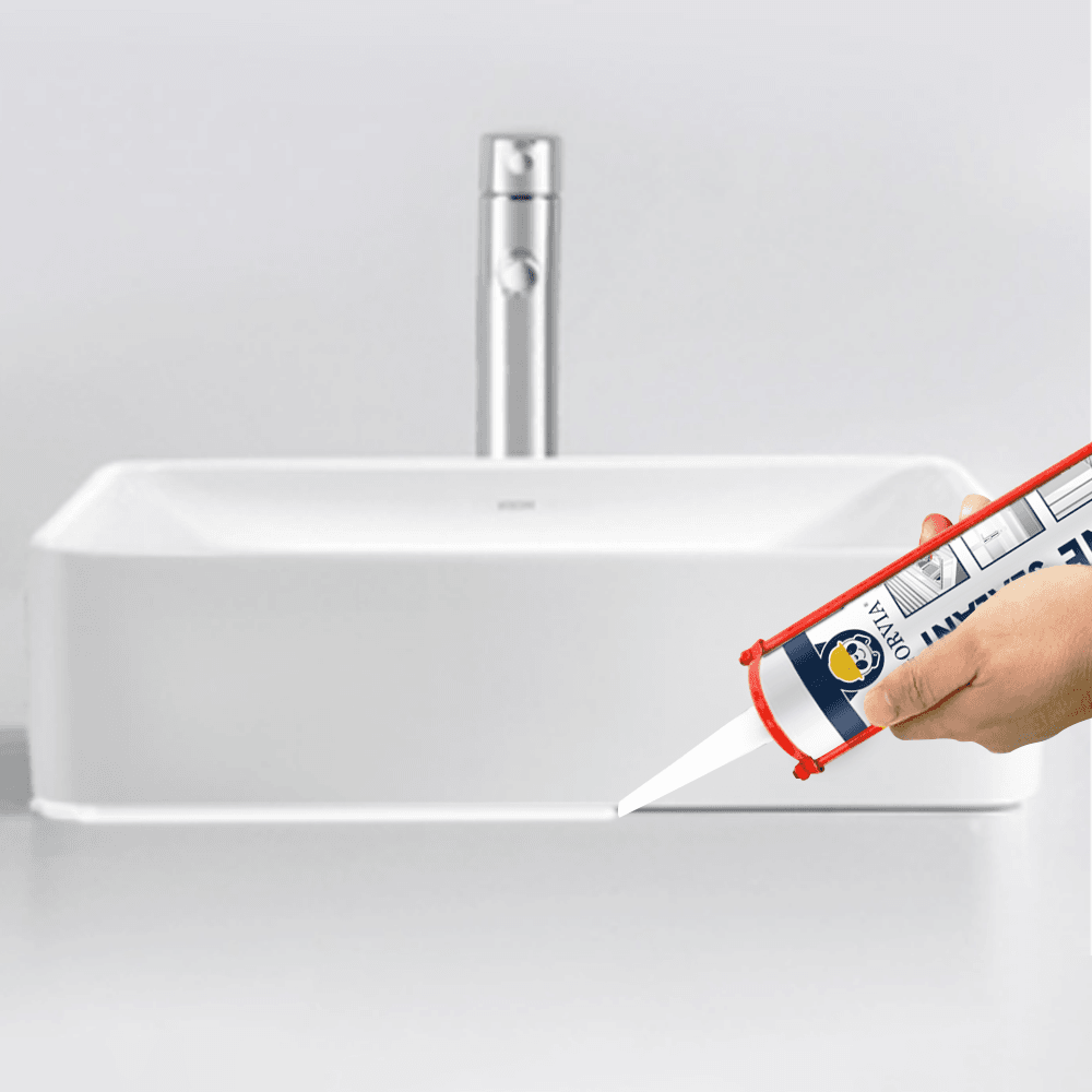 GORVIA Odorless Waterproof Acetic Silicone Sealant Caulk For Bathroom and Kitchen