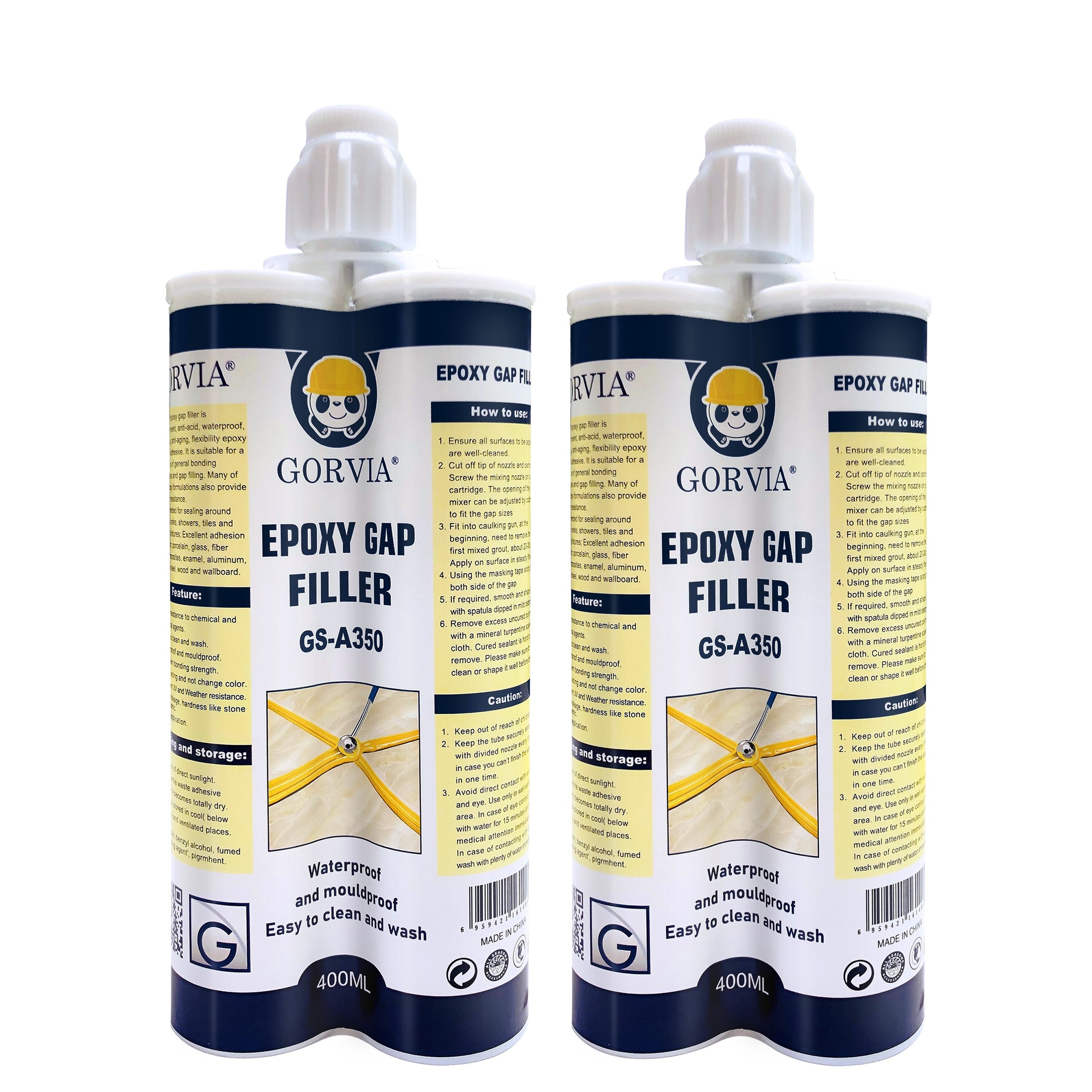 Gap filling Tile Epoxy Grout Bright Porcelain White Dual Tubes Waterproof Tile Grout sealant