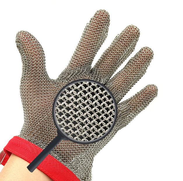 CE EN388 Standard Certified Cut Resistant Stainless Steel Gloves Meat Cutting Mesh Gloves Quality Wire Gloves