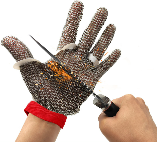 CE EN388 Standard Certified Cut Resistant Stainless Steel Gloves Meat Cutting Mesh Gloves Quality Wire Gloves