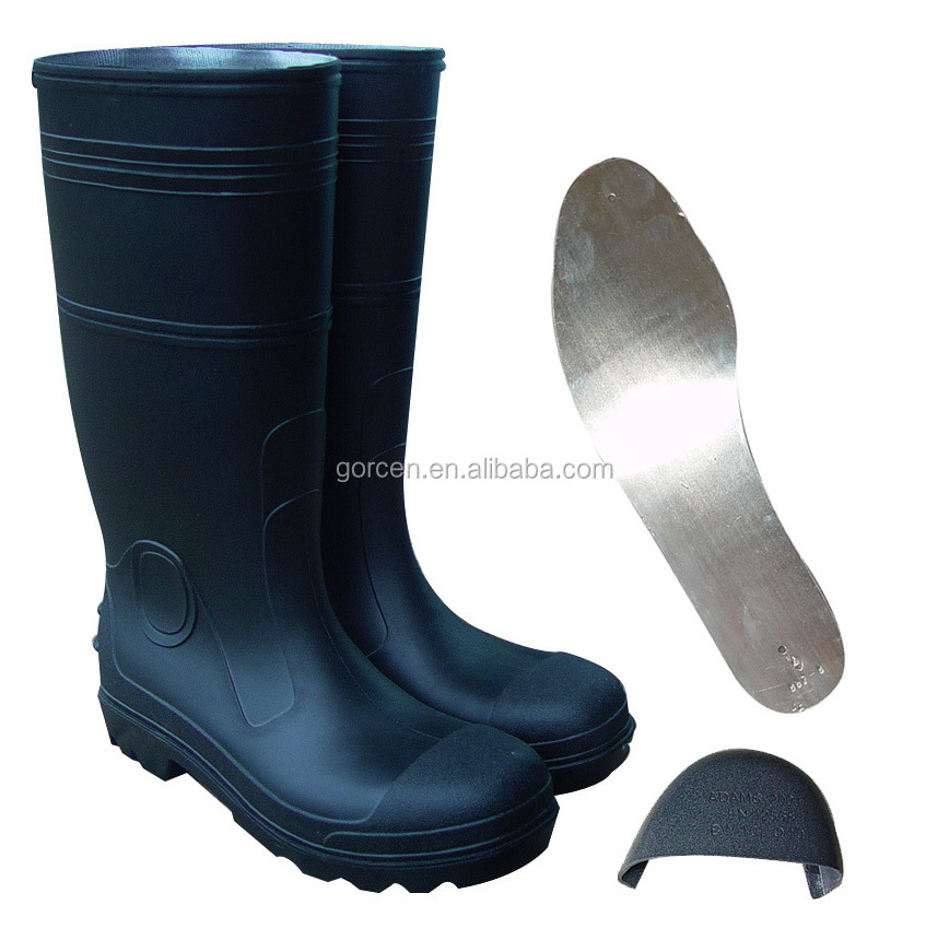 PVC Gumboots with Steel Toe Caps and plate    Mining boots