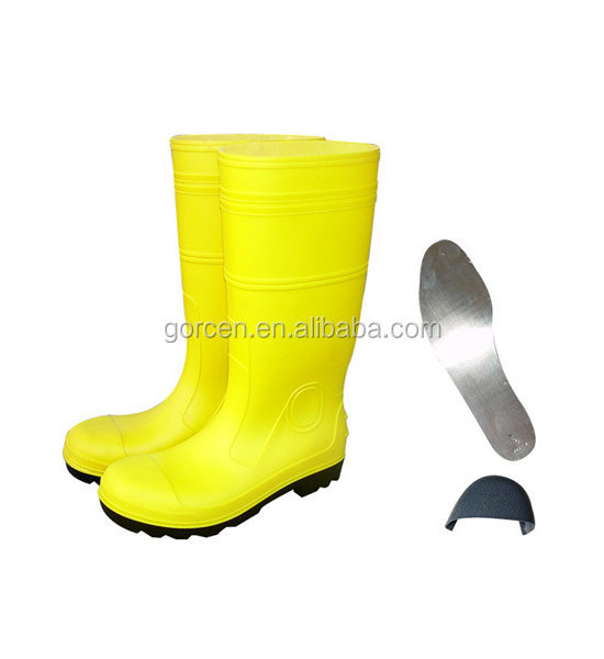 PVC Gumboots with Steel Toe Caps and plate    Mining boots