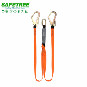 PPE Fall Protection Double Hook Safety Lanyard Harness Lanyard Webbing Lanyard with Double Hook