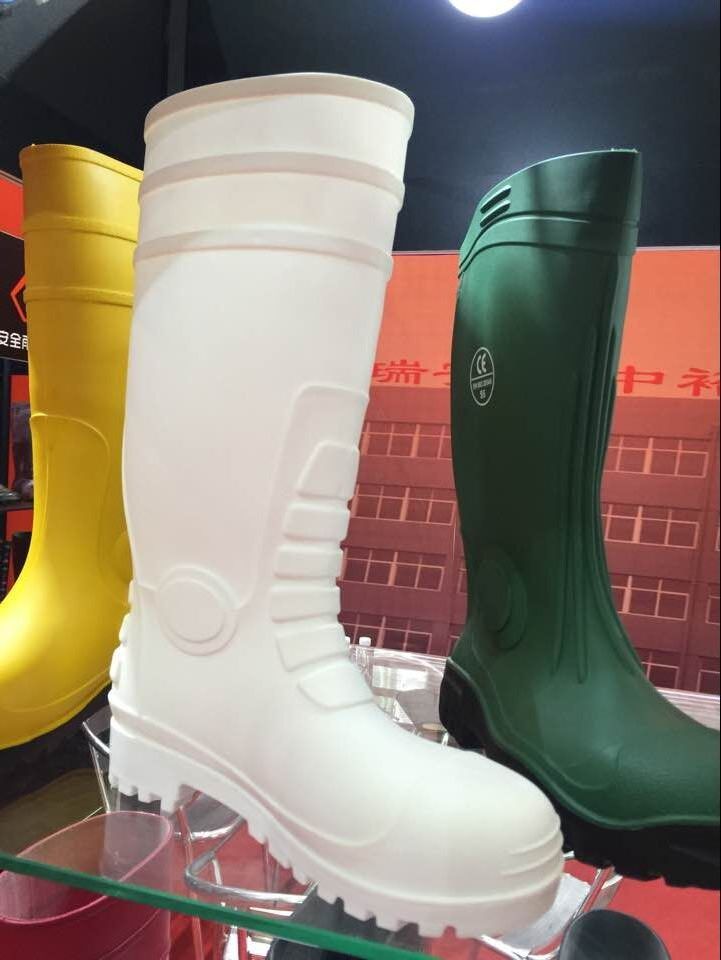 CE EN20345 S5 Oil Chemical Resistant White PVC Safety Gumboots with Steel Toe Caps Food Industry Rubber Boots