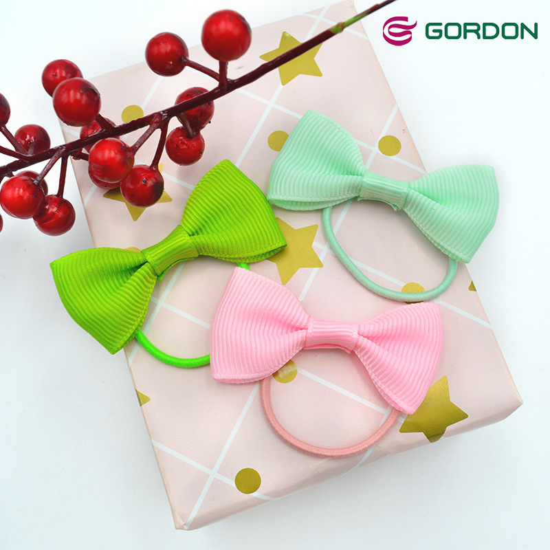 Gordon Ribbons 40 PCS/ 20 Color Baby Girl Hair Bows Grosgrain/Spiral Ribbon Bow with Elastic Band For  Girls Hair Girls Teens