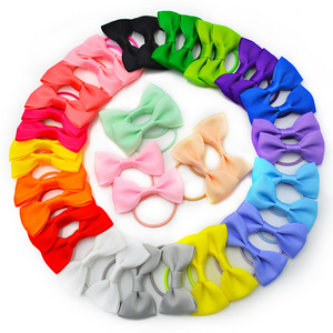 Gordon Ribbons 40 PCS/ 20 Color Baby Girl Hair Bows Grosgrain/Spiral Ribbon Bow with Elastic Band For  Girls Hair Girls Teens