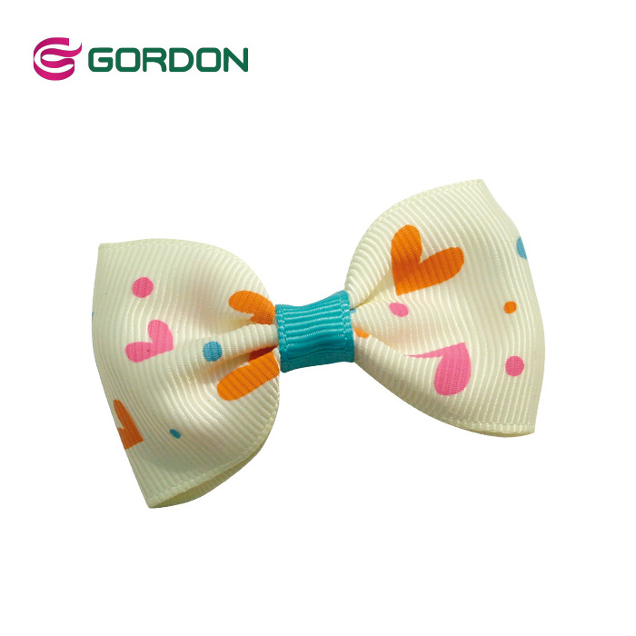 Gordon Ribbons Red Polka Dot Grosgrain Ribbon Bow For Gift Packaging, Printed Hair Clip Bows Decoration Accessories