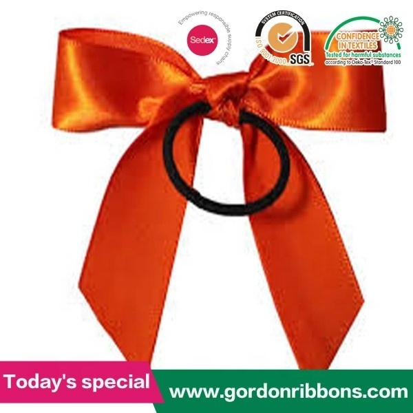 Gordon Ribbons Red Pre Tied Satin Ribbon Bow With Elastic Band For Wine Bottle Neck Decoration Gift Box Packing