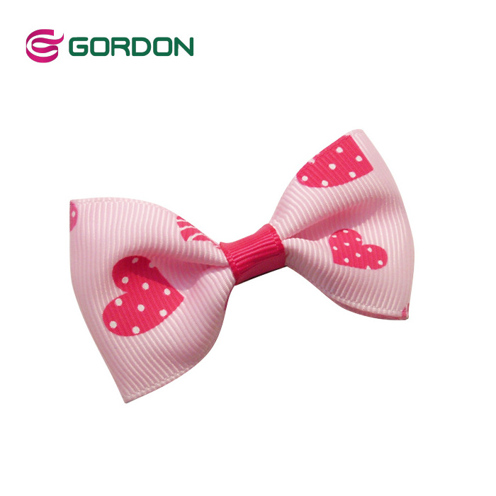 Gordon Ribbons Red Polka Dot Grosgrain Ribbon Bow For Gift Packaging, Printed Hair Clip Bows Decoration Accessories