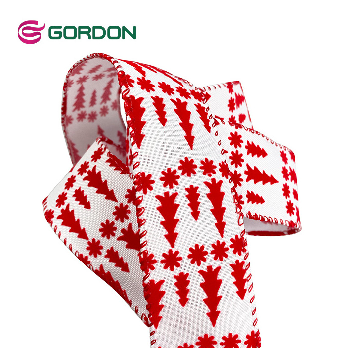 Gordon Ribbons Factory Wholesale 60mm Wired Edge Ribbon For Craft Christmas Ribbon Roll For Home Decoration