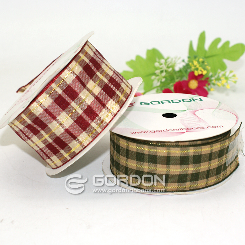 Gordon Ribbons Noeud Ruban Buffalo Check Wired Ribbon 2.5 Inch Plaid Gift Packing Decoration Gingham Tartan Plaid For Holiday