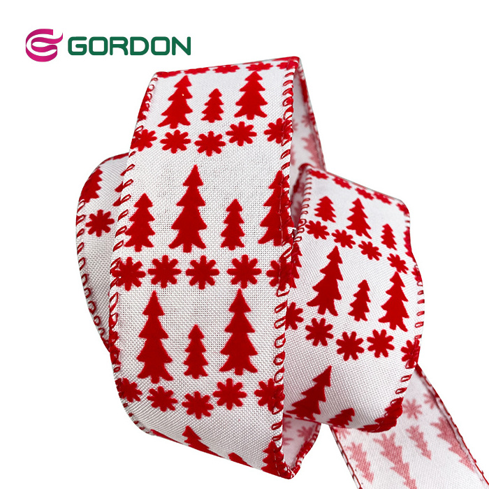 Gordon Ribbons Factory Wholesale 60mm Wired Edge Ribbon For Craft Christmas Ribbon Roll For Home Decoration