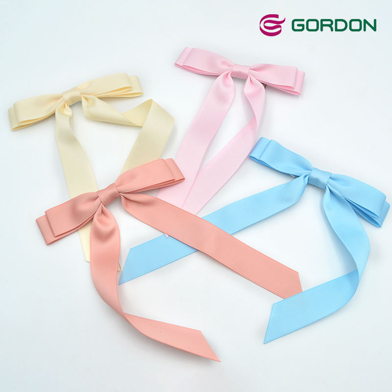 Gordon Ribbons Silk Ribbon Hair Bows With Alligator Clip For Girls Luxury Elegant Matt Ribbon Hair Bow