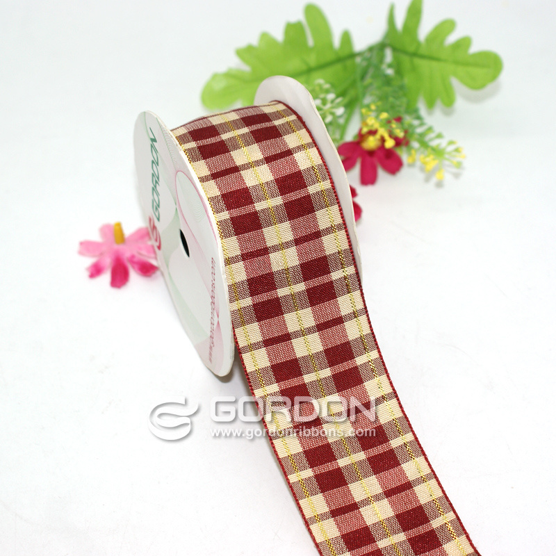 Gordon Ribbons Noeud Ruban Buffalo Check Wired Ribbon 2.5 Inch Plaid Gift Packing Decoration Gingham Tartan Plaid For Holiday