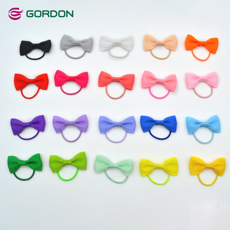 Gordon Ribbons 40 PCS/ 20 Color Baby Girl Hair Bows Grosgrain/Spiral Ribbon Bow with Elastic Band For  Girls Hair Girls Teens