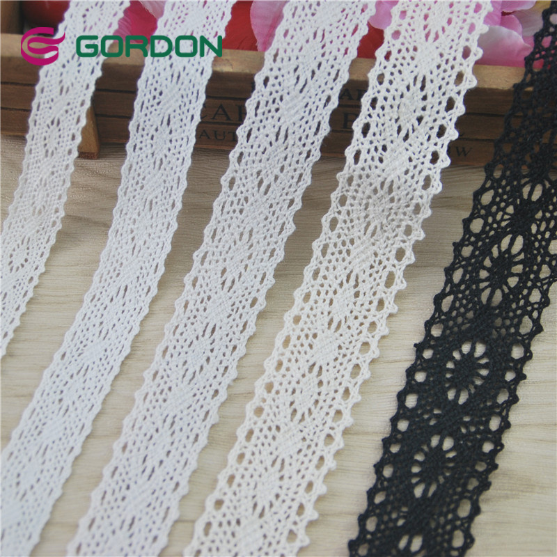 Gordon Ribbons Wholesale Luxury Lace Home Textile Embroidery Fabric 100% Cotton Sustainable Crocheted Embroidery Lace with Beads