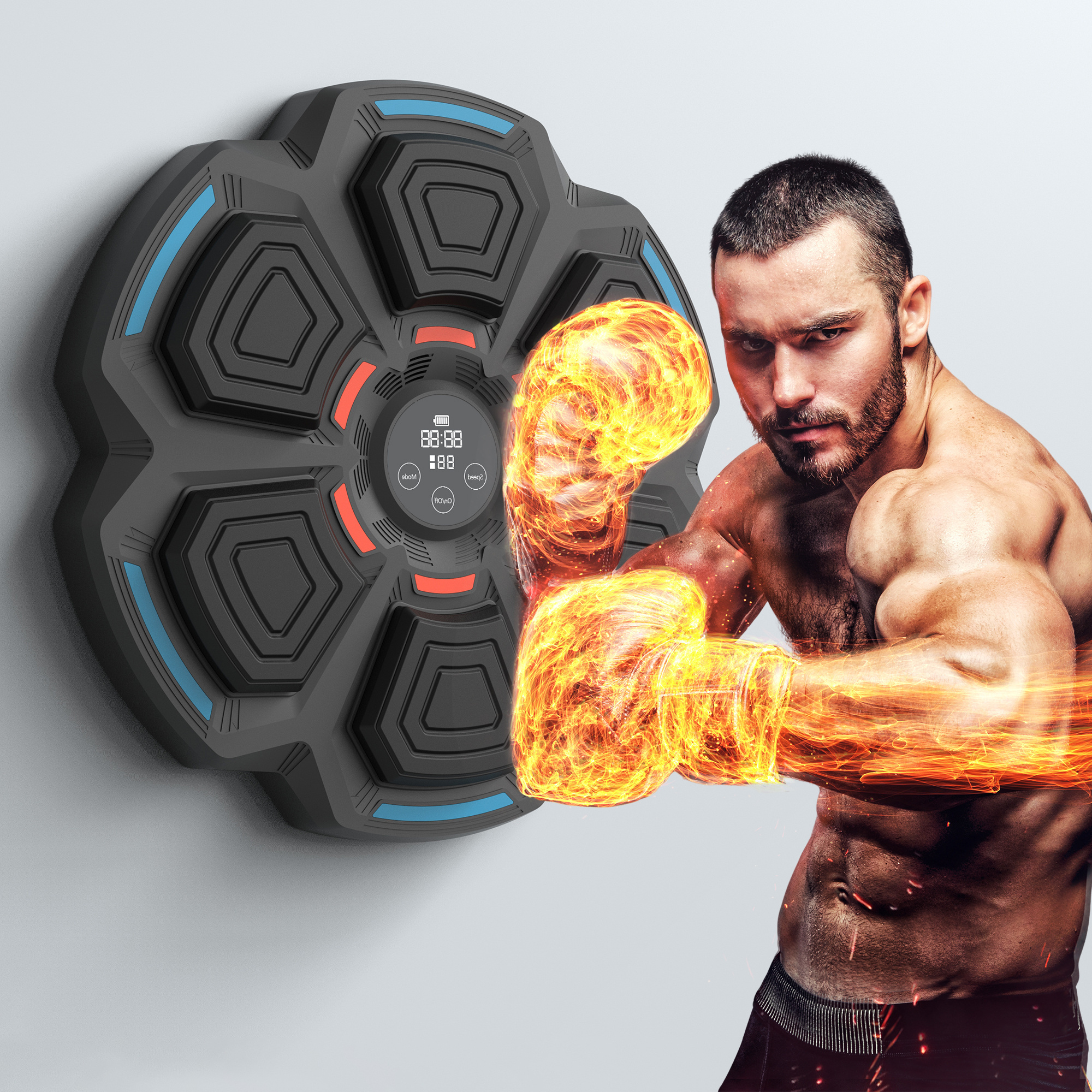 GORDON OEM Wholesale Smart Music Boxing Target Pad Light Up Home Boxing Trainer Wall Mounted Music Boxing Training Machine