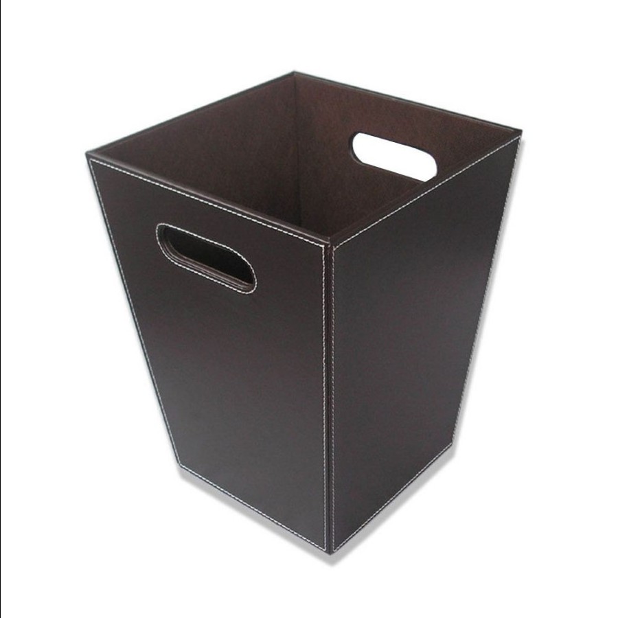 Household Sundries Leather Garbage Can Hotel Supplier Leather Waste Bins