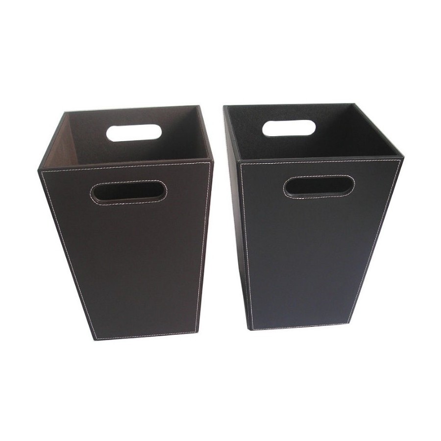 Household Sundries Leather Garbage Can Hotel Supplier Leather Waste Bins