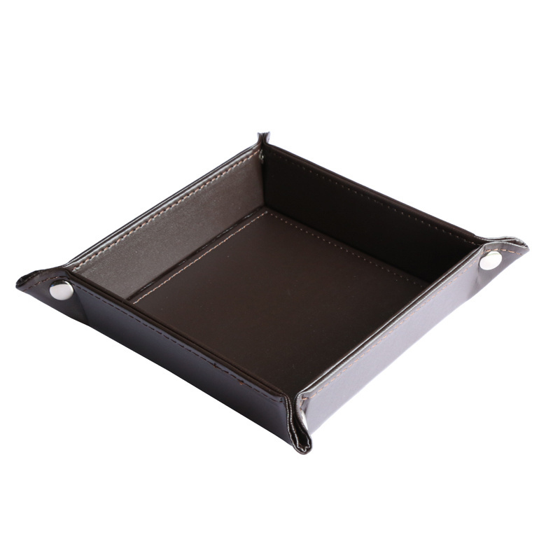 Shenzhen Luxury Square Leather Coin Valet Tray For Storage