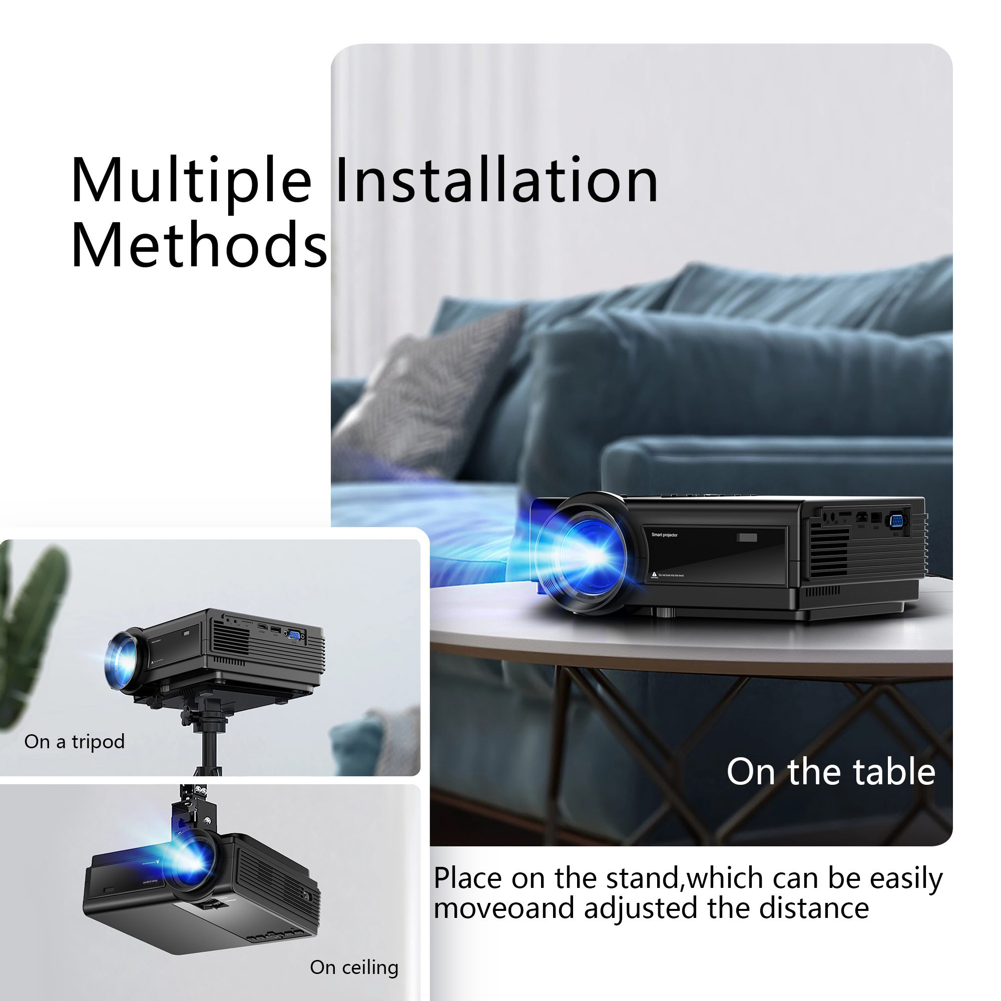 Mobile Portable Mini 1080p Small Full Hd proyector de bt wifi Home Theater Video Projector