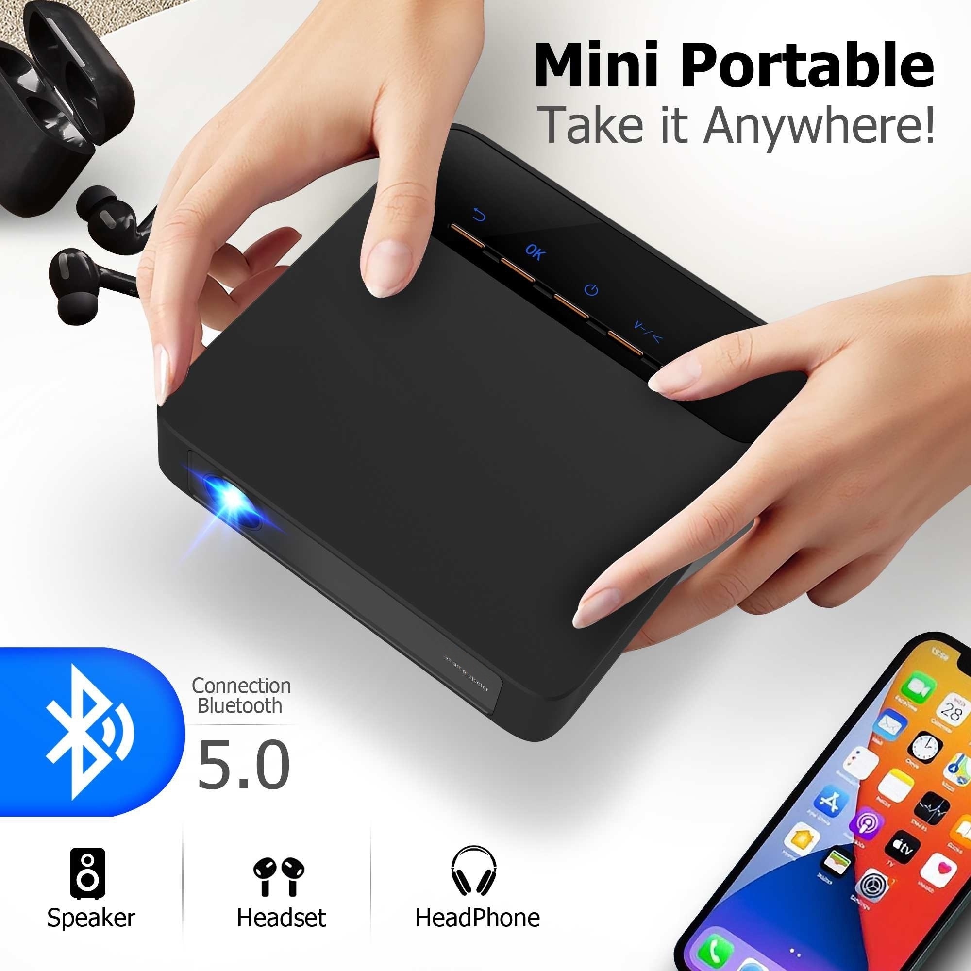 Mini Projector short throw laser projector 4k Portable Home Cinema Video Beamer  LCoS Projector Support 1080P