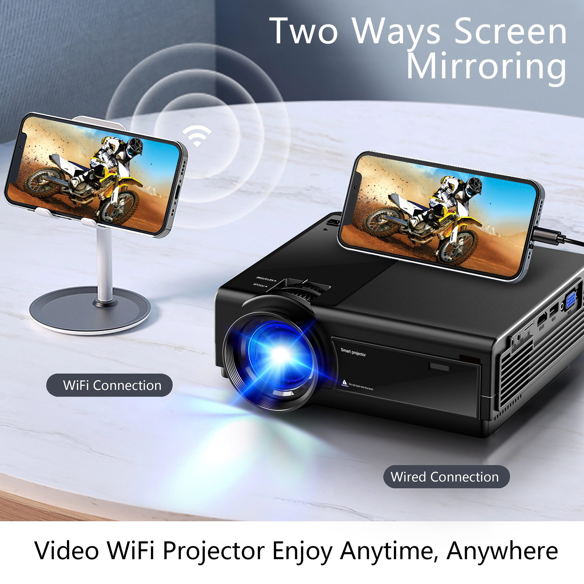 Mobile Portable Mini 1080p Small Full Hd proyector de bt wifi Home Theater Video Projector