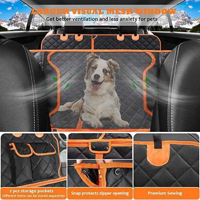 4-in-1 Convertible Dog Car Seat Cover 100% Waterproof Dog Seat Cover Nonslip Dog Hammock 600D Heavy Scratchproof Pet Seat