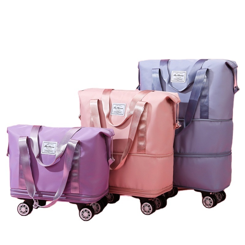 Rolling Duffle Bag with Wheels Expandable Foldable Duffle Bag and Handle for Travel Luggage Suitcase Carry on Outdoor Tote Bag