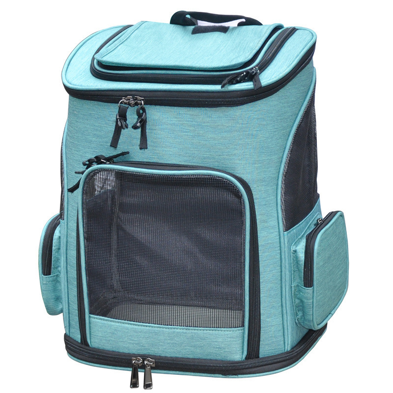 Waterproof foldable pet carrier backpack cat carrier with breathable mesh windows pet travel bag backpack for small cats dogs pu