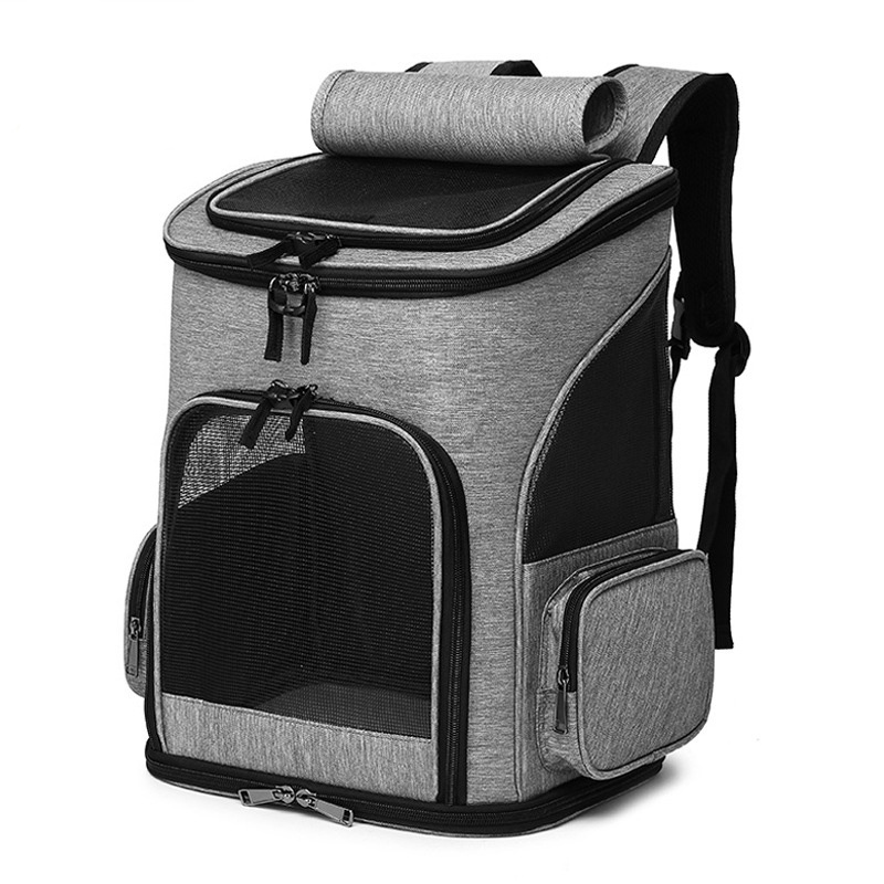 Waterproof foldable pet carrier backpack cat carrier with breathable mesh windows pet travel bag backpack for small cats dogs pu