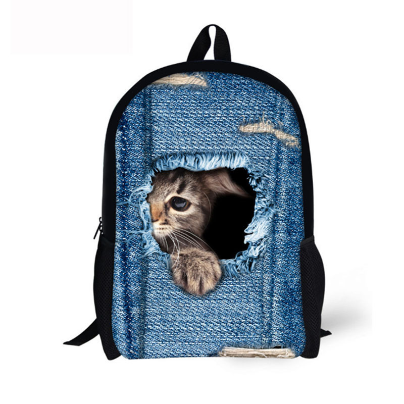 High Quality Eco-friendly Cute Cartoon 3D Cat And Dog Child Boy Kid Student Children School Lunch Bag Backpack For Girls