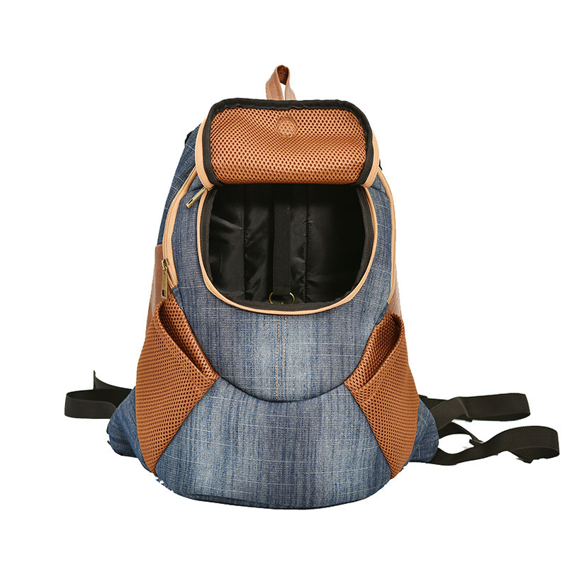 2022 Denim Pet Backpack Dog Cat backpack Chest Bag Go Out Portable Travel Breathable Bag Pet Supplies backpack Wholesale