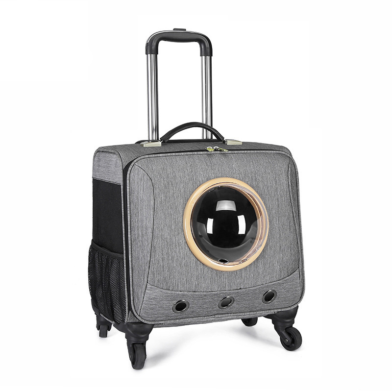 Pet Travel Trolley Case Portable Pet Suitcase with Universal Wheel General Pet Box