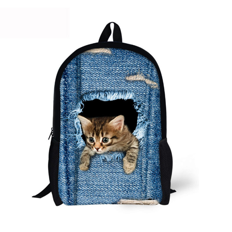 High Quality Eco-friendly Cute Cartoon 3D Cat And Dog Child Boy Kid Student Children School Lunch Bag Backpack For Girls