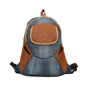 2022 Denim Pet Backpack Dog Cat backpack Chest Bag Go Out Portable Travel Breathable Bag Pet Supplies backpack Wholesale