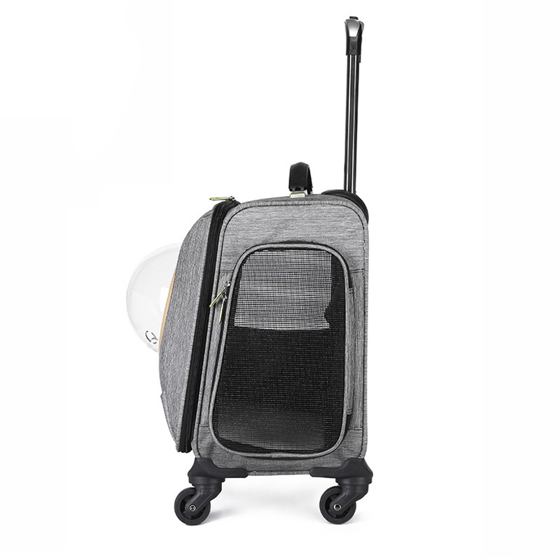 Pet Travel Trolley Case Portable Pet Suitcase with Universal Wheel General Pet Box