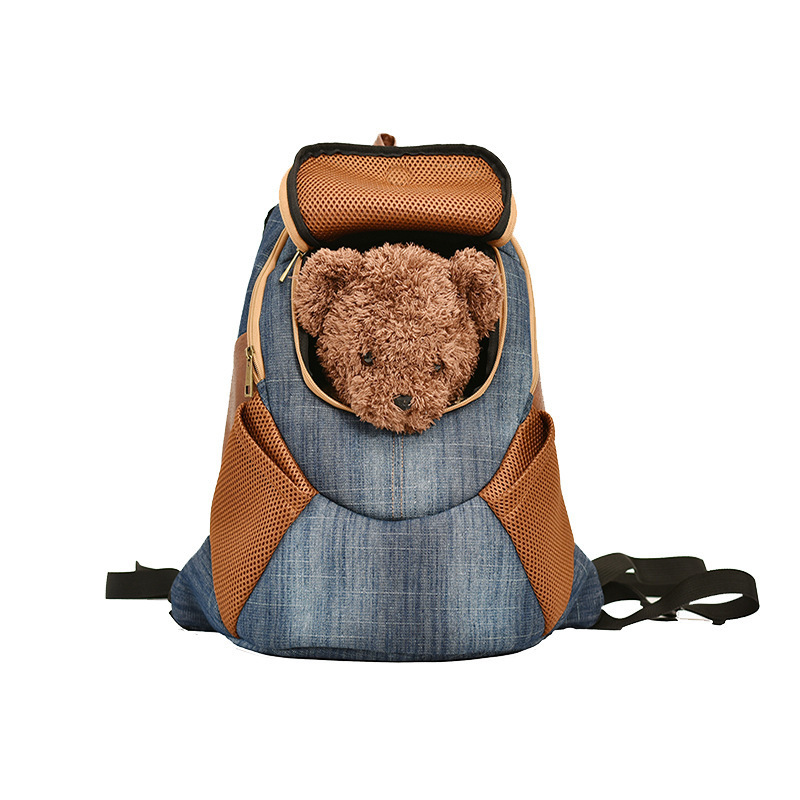 2022 Denim Pet Backpack Dog Cat backpack Chest Bag Go Out Portable Travel Breathable Bag Pet Supplies backpack Wholesale