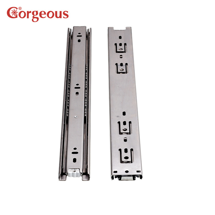 soft close full extension drawer guide rail push to open ball bearing telescopic channel stainless steel drawer slide