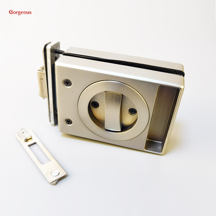 square slide cavity double turn key hook sliding handle privacy lock pocket door latch glass lock