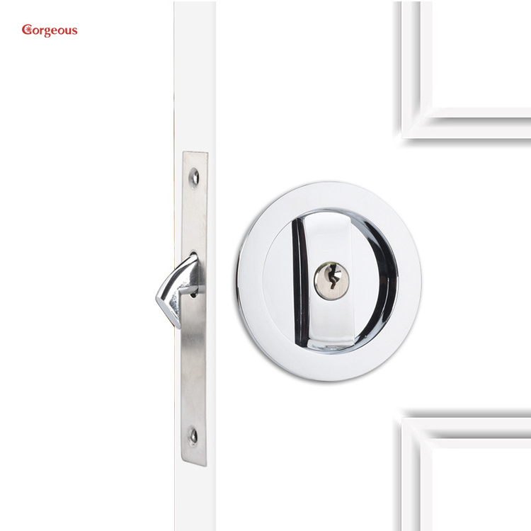 round key hook hardware invisible recessed double turn sided cavity sliding handle privacy lock pocket wooden door latch