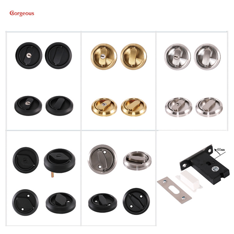 round key hook hardware invisible recessed double turn sided cavity sliding handle privacy lock pocket wooden door latch