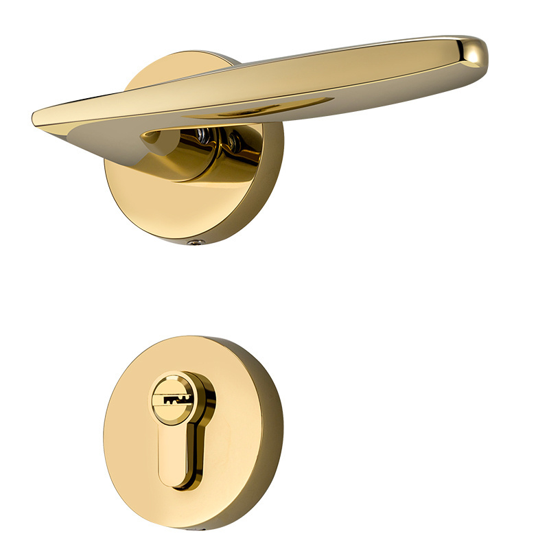 gold bathroom door handle lock hardware security door lock  interior flush hotel wooden door locks