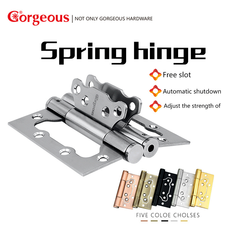 GORGEOUS 4 inch adjustable self closing gate hinge stainless steel spring auto butterfly door closer hinge